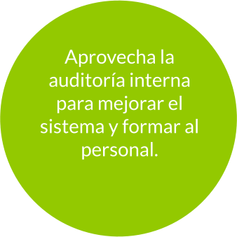 Aprovecha la auditoría interna para mejorar el sistema y formar al personal.